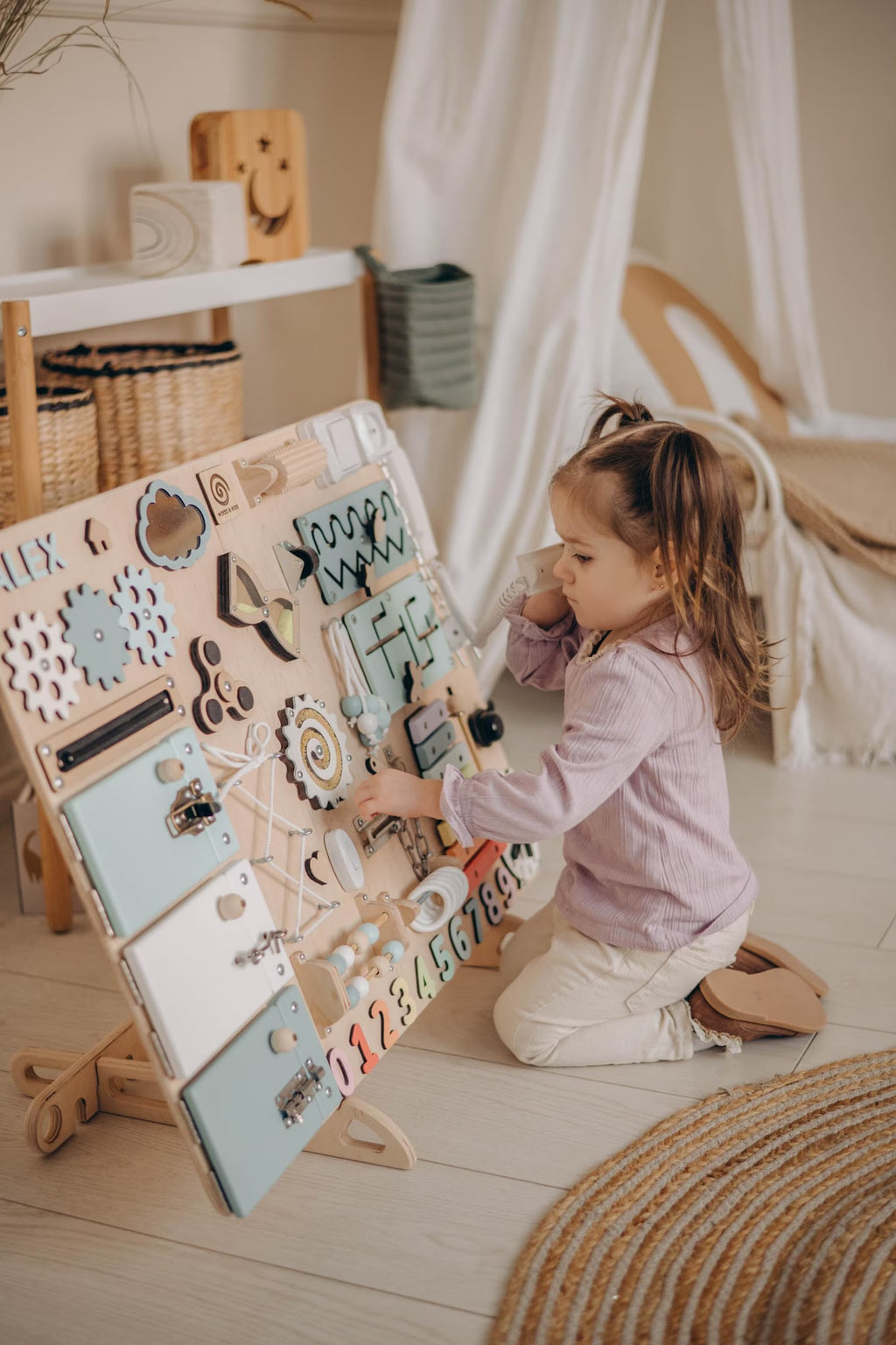 Natural Wood Montessori  Busy Board